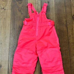 Cat & Jack Neon Pink Kids Snow Bibs Overalls